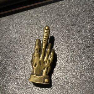 Brass Gesture Figurine Obscene Naughty Middle Finger